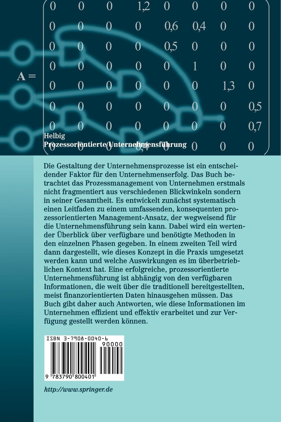 Rückseitencover Prozessorientierte Unternehmensführung