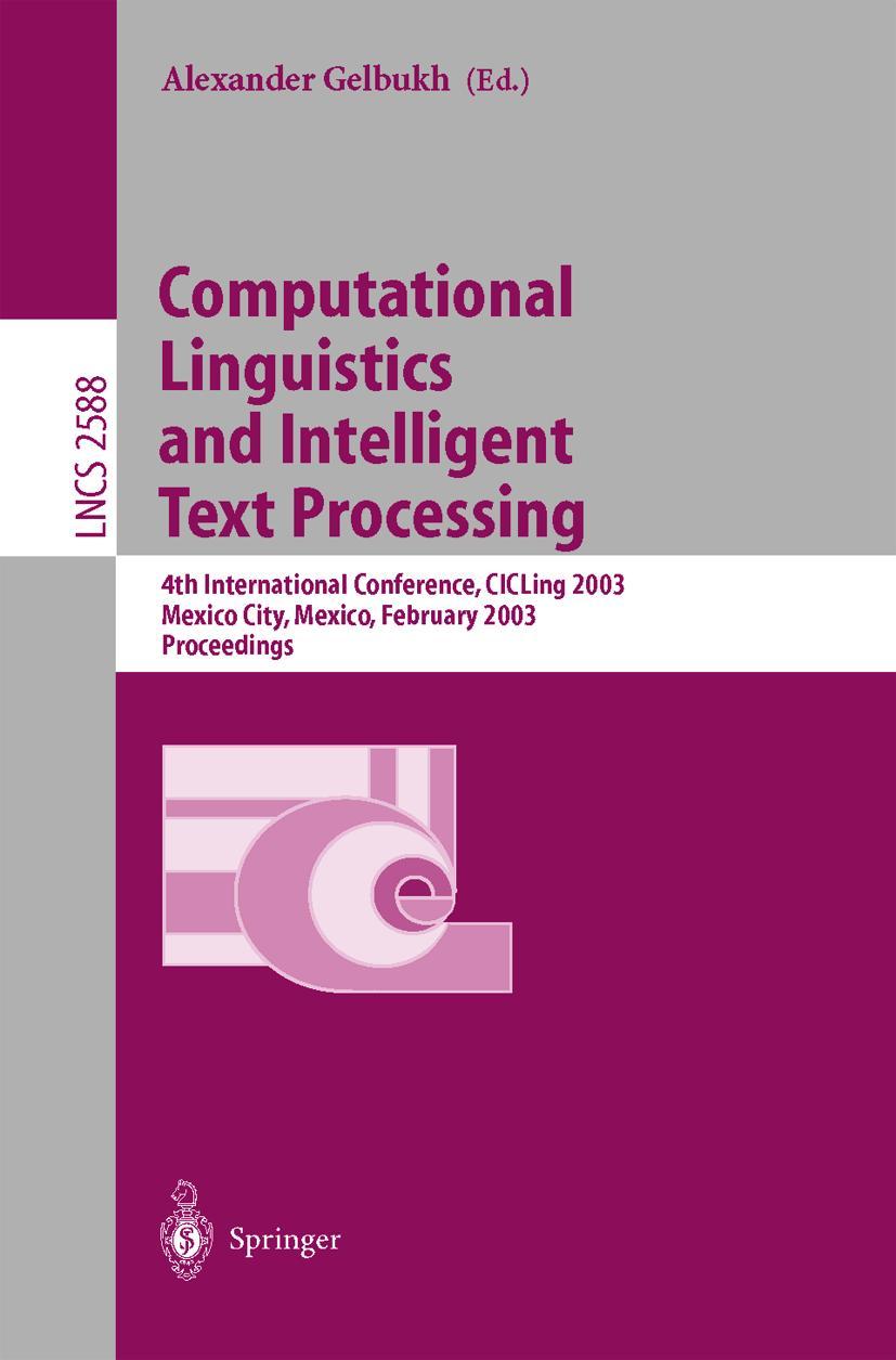 Vorderes Coverbild Computational Linguistics and Intelligent Text Processing