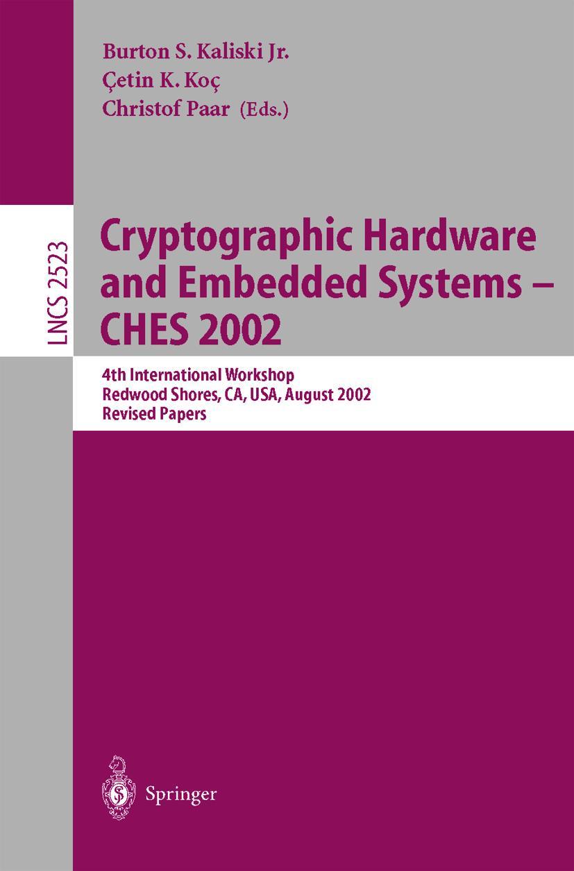 Vorderes Coverbild Cryptographic Hardware and Embedded Systems - CHES 2002