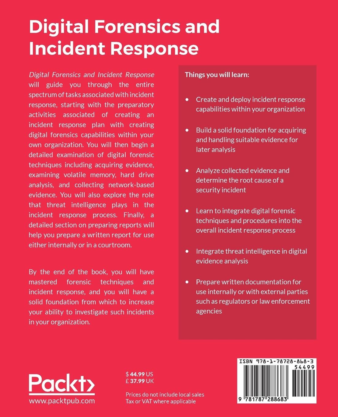 Rückseitencover Digital Forensics and Incident Response