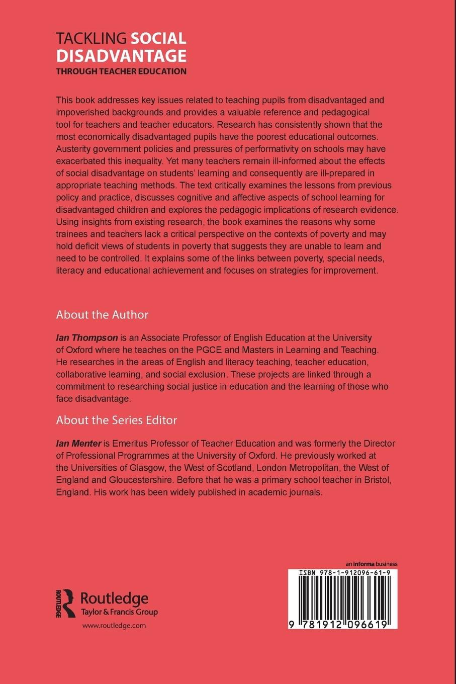 Rückseitencover Tackling Social Disadvantage through Teacher Education