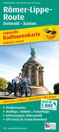 Vorderes Coverbild Radwanderkarte Römer-Lippe-Route, Detmold - Xanten 1 : 50 000