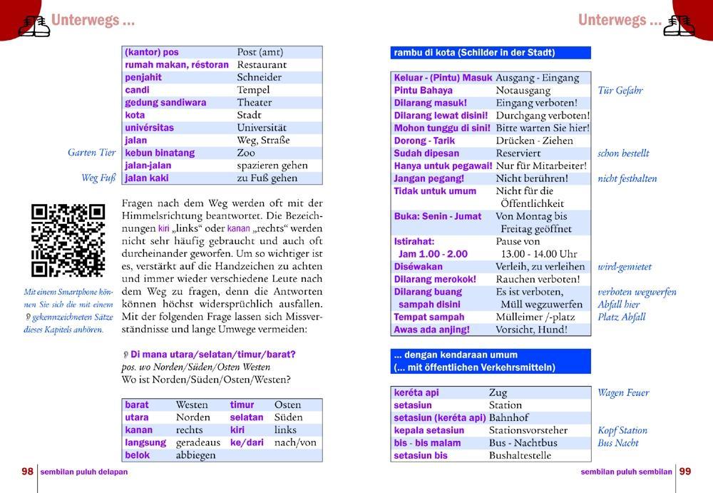 Beispielinhalt (Bild) Reise Know-How Sprachführer Indonesisch - Wort für Wort