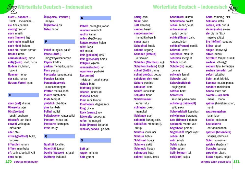 Beispielinhalt (Bild) Reise Know-How Sprachführer Indonesisch - Wort für Wort