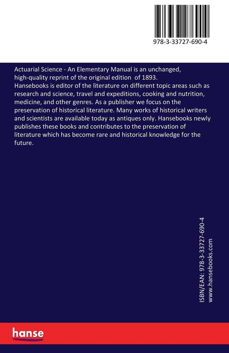 Rückseitencover Actuarial Science