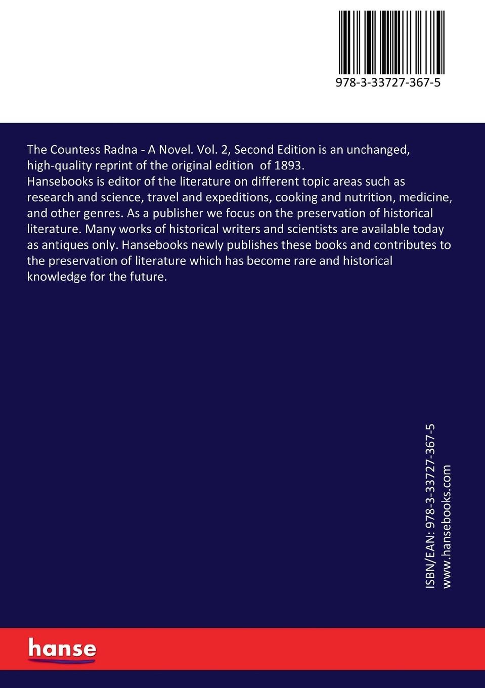 Rückseitencover The Countess Radna
