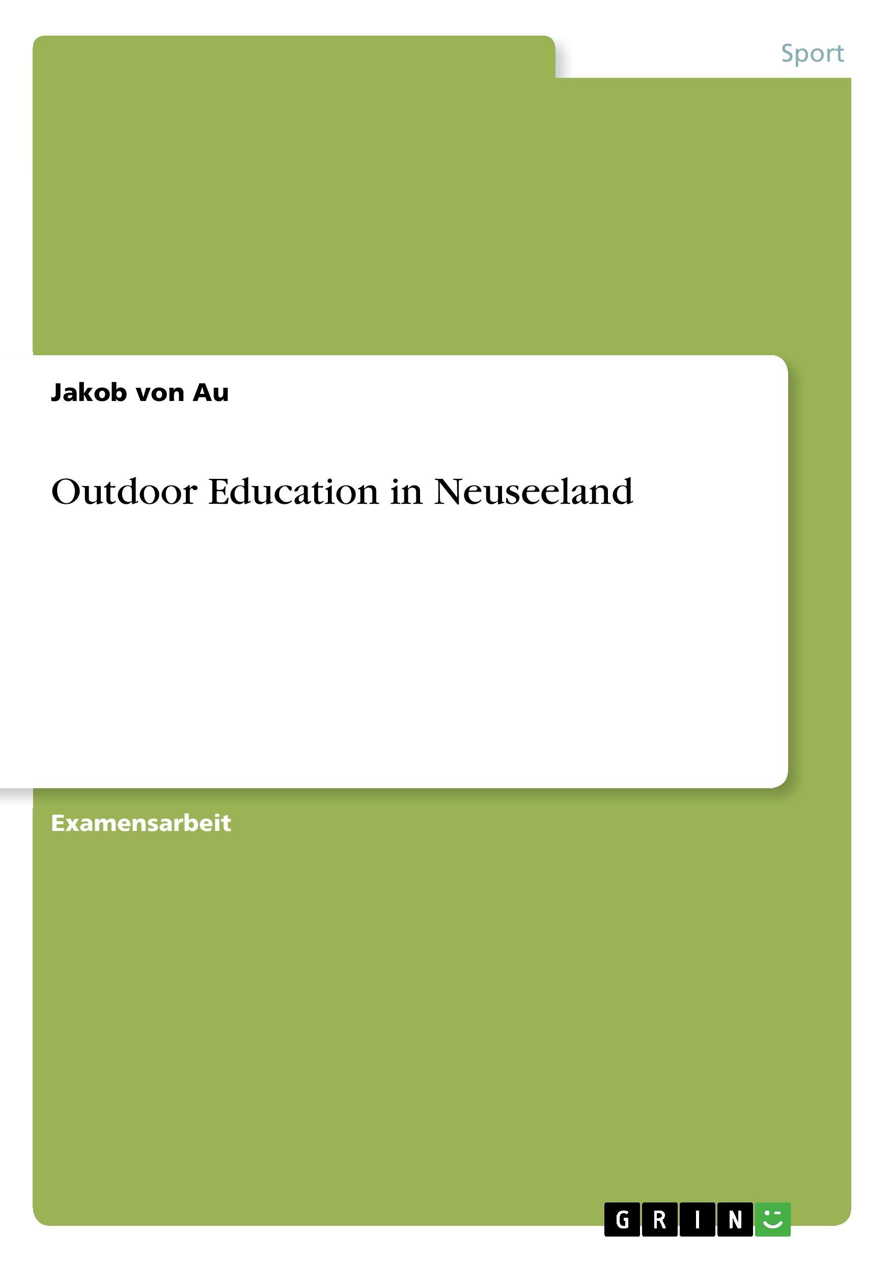 Vorderes Coverbild Outdoor Education in Neuseeland