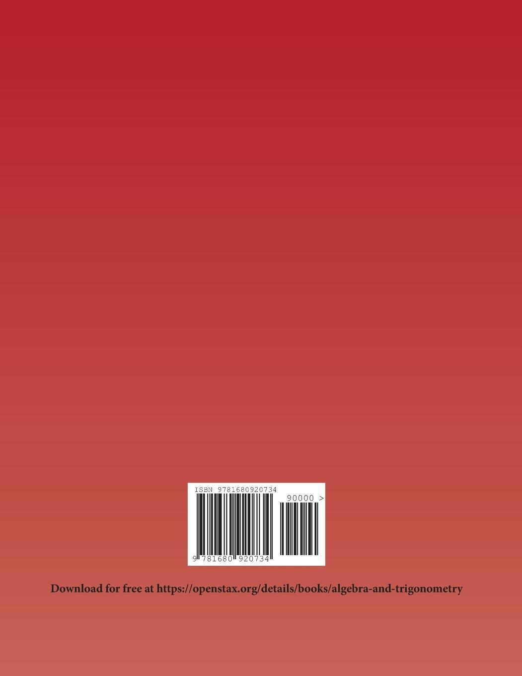 Rückseitencover Algebra and Trigonometry