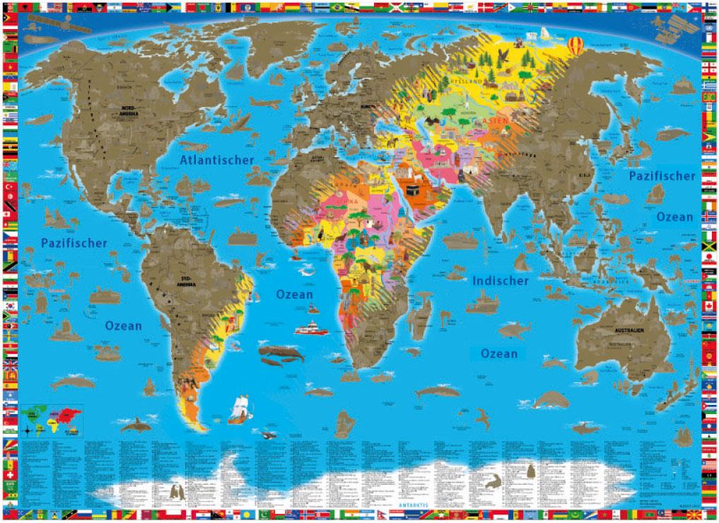 Vorderes Coverbild Rubbelposter Welt (100 x 70 cm)