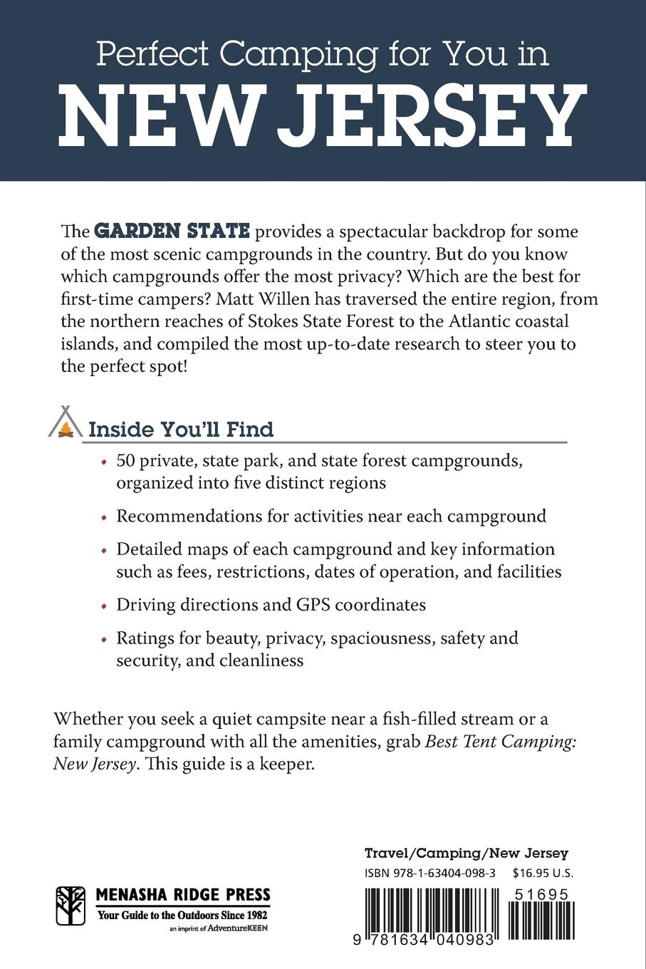Rückseitencover Best Tent Camping: New Jersey