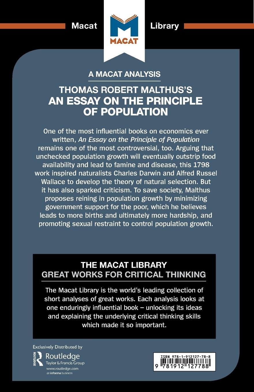 Rückseitencover An Analysis of Thomas Robert Malthus's An Essay on the Principle of Population