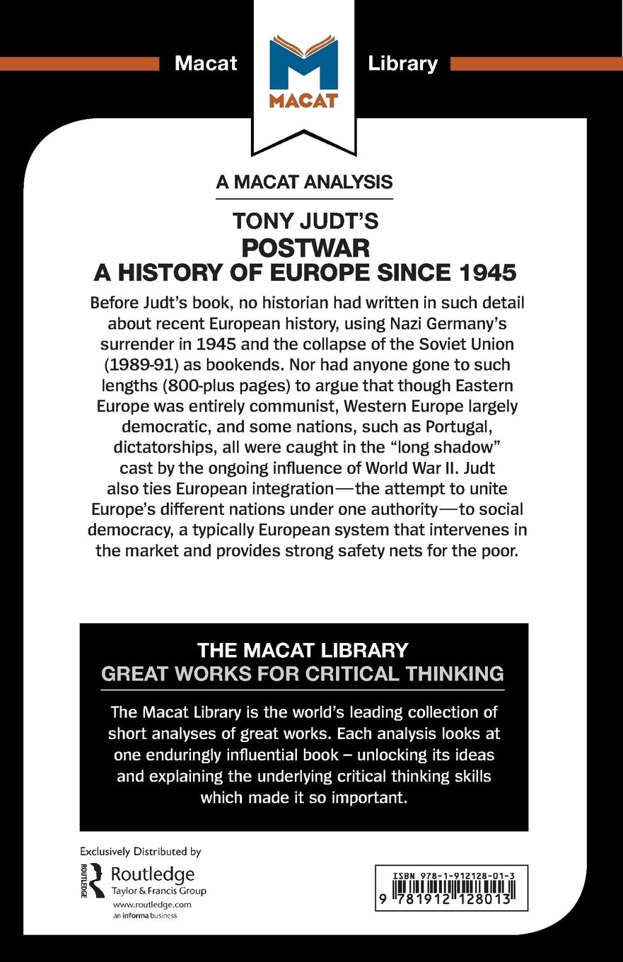 Rückseitencover An Analysis of Tony Judt's Postwar