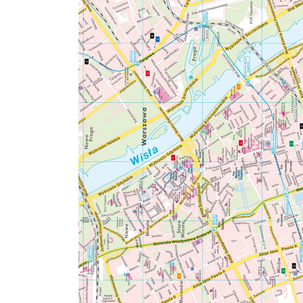 Beispielinhalt (Bild) Warschau, Stadtplan 1:12.000, City Pocket + The Big Five