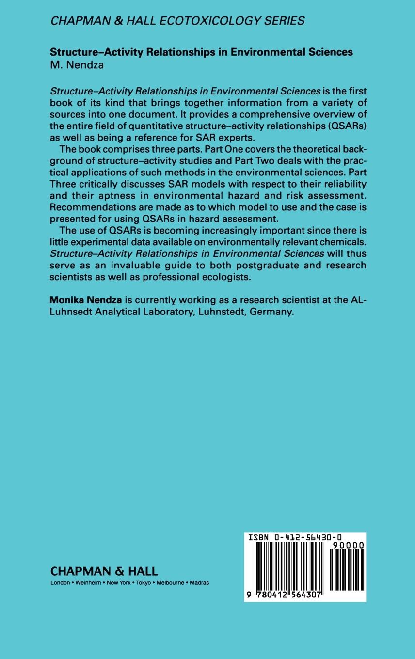 Rückseitencover Structure-Activity Relationships in Environmental Sciences