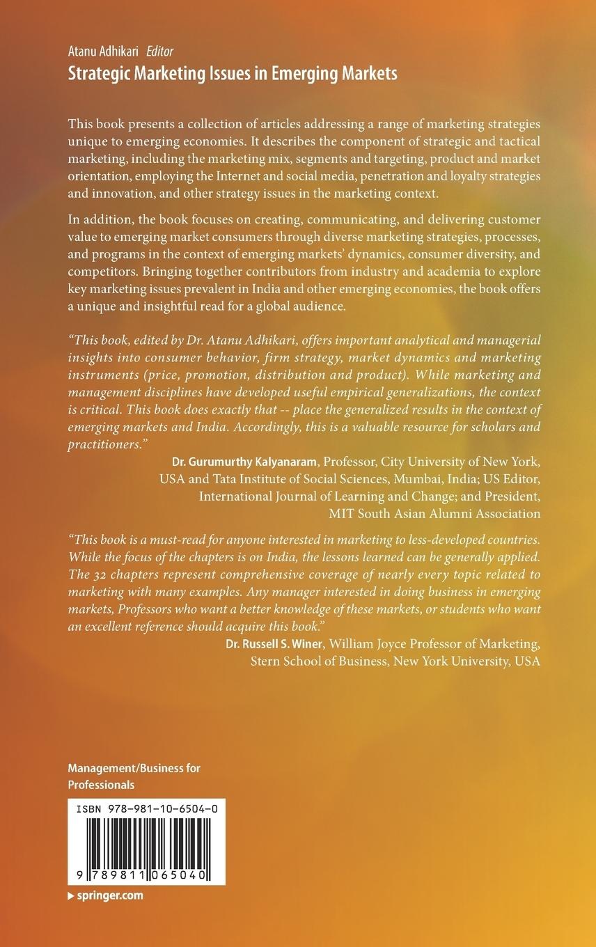Rückseitencover Strategic Marketing Issues in Emerging Markets