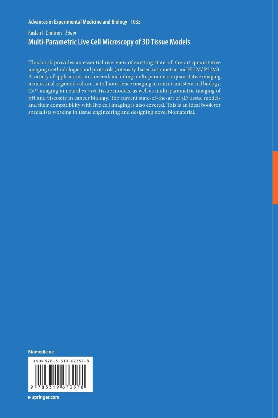 Rückseitencover Multi-Parametric Live Cell Microscopy of 3D Tissue Models