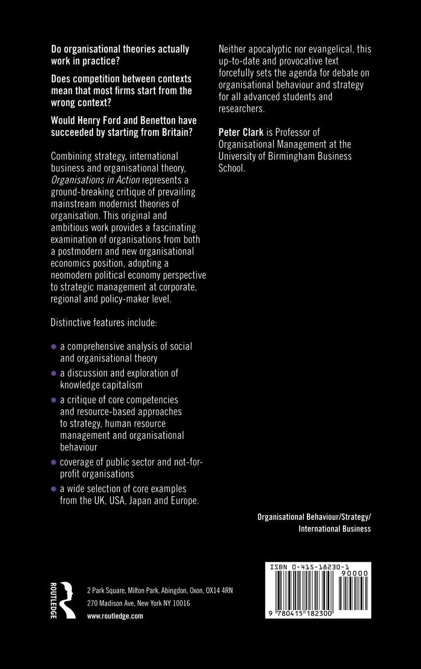 Rückseitencover Organizations in Action