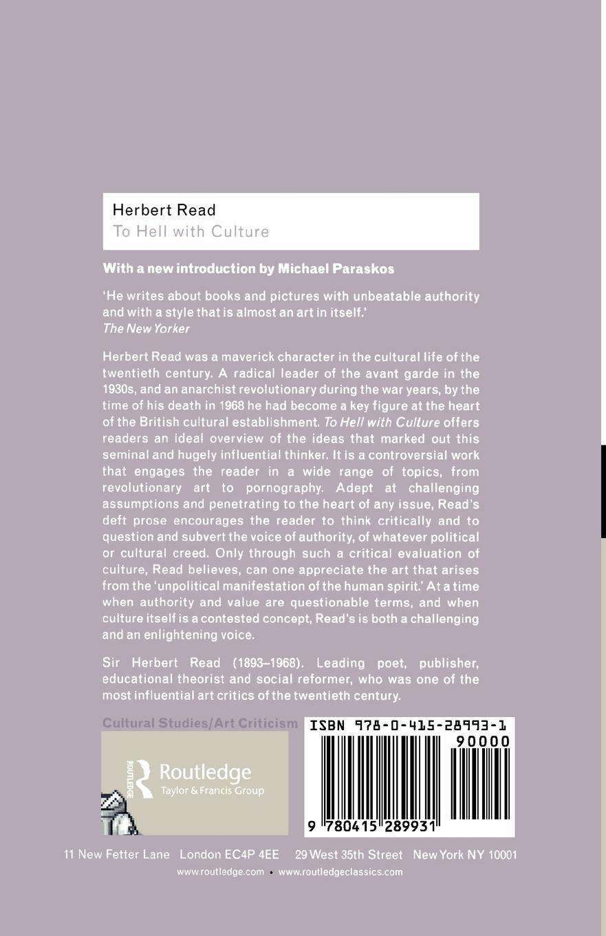 Rückseitencover To Hell With Culture