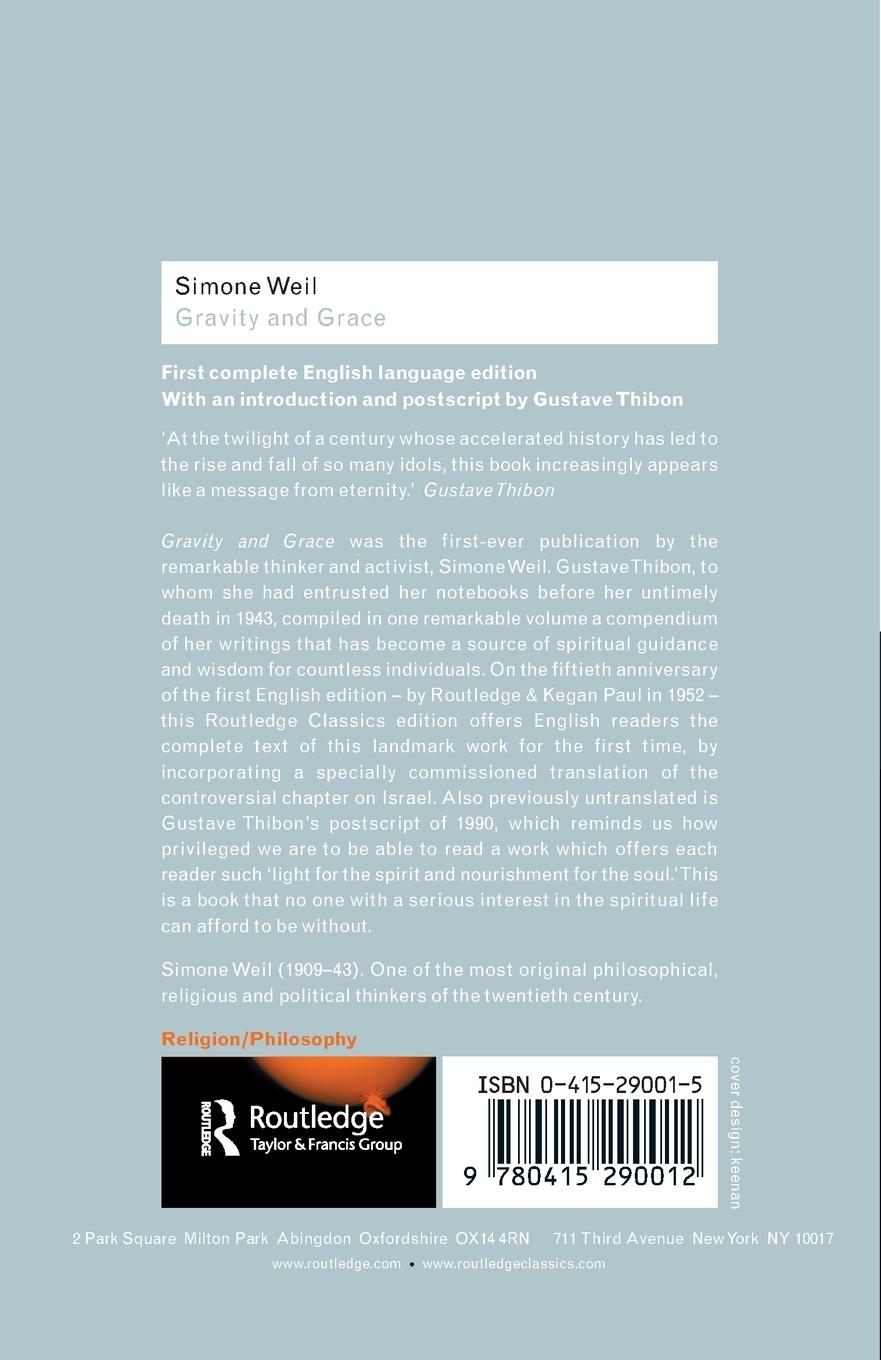 Rückseitencover Gravity and Grace