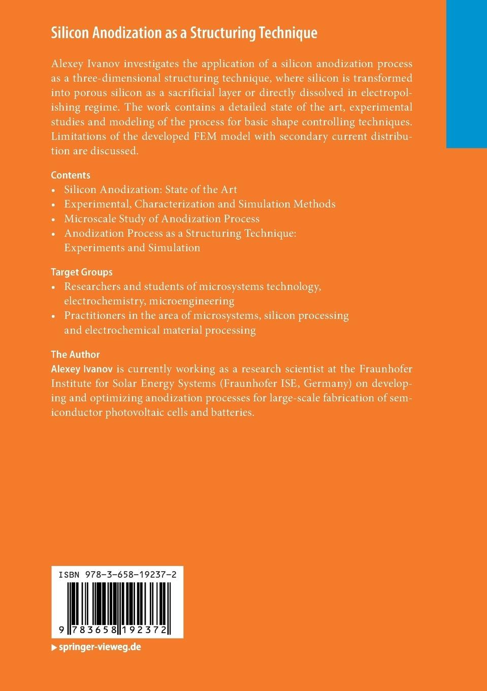 Rückseitencover Silicon Anodization as a Structuring Technique