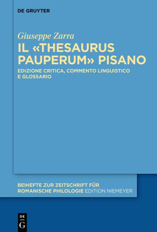 Vorderes Coverbild Il 'Thesaurus pauperum' pisano