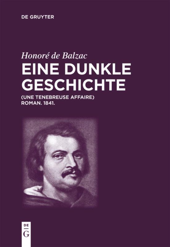 Vorderes Coverbild Honoré de Balzac, Eine dunkle Geschichte