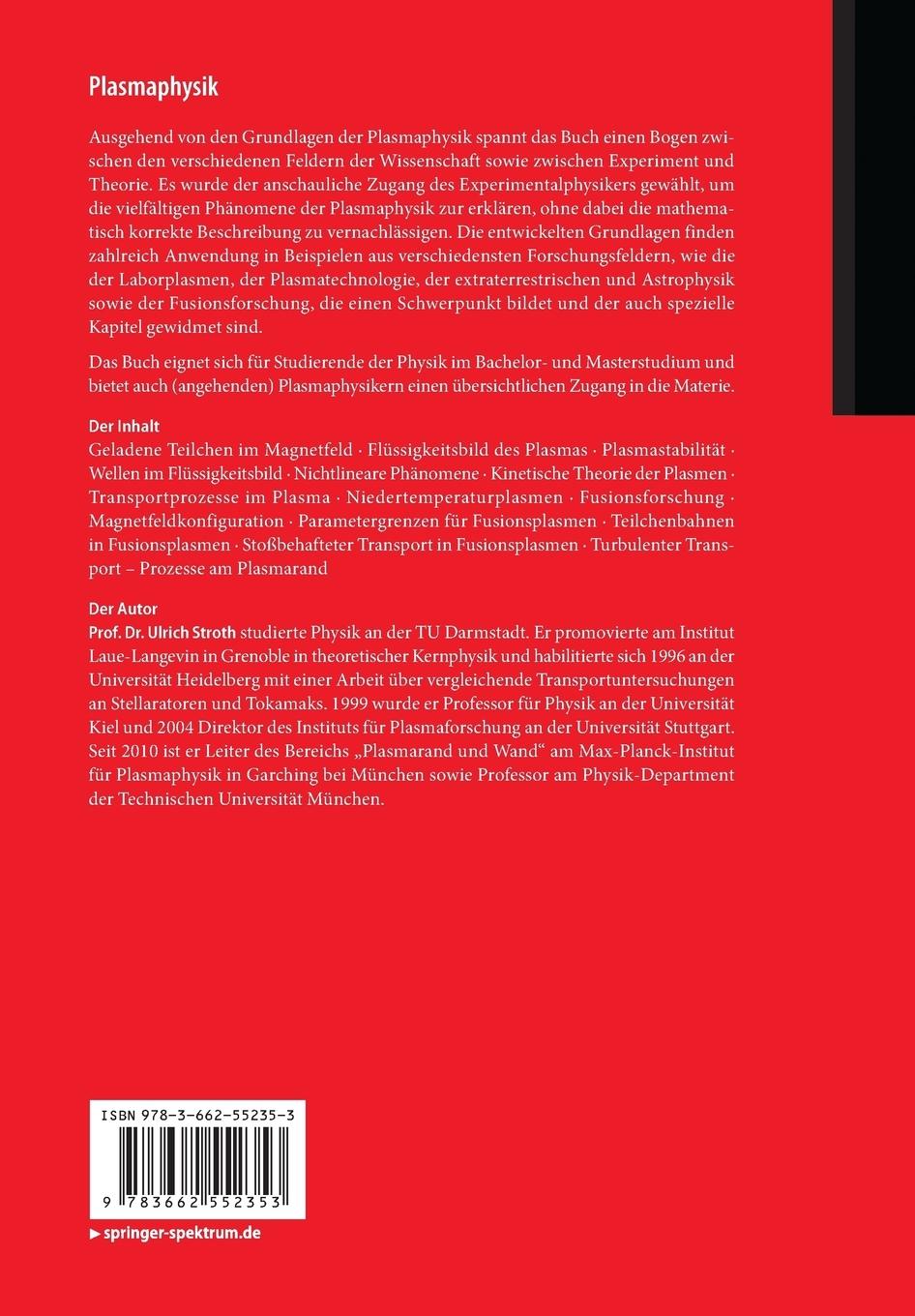 Rückseitencover Plasmaphysik