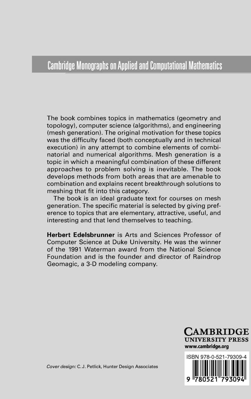 Rückseitencover Geometry and Topology for Mesh Generation