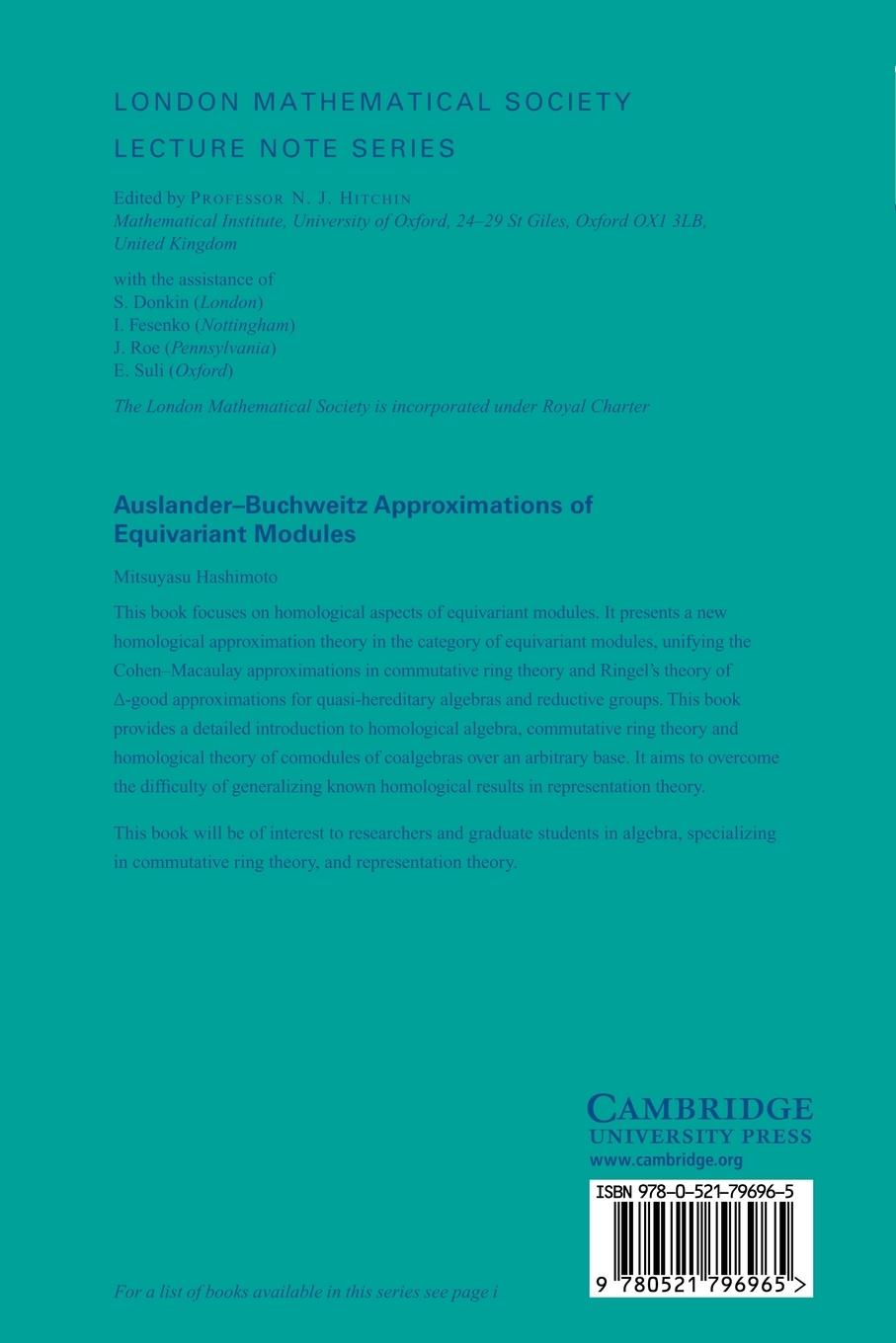 Rückseitencover Auslander-Buchweitz Approximations of Equivariant Modules