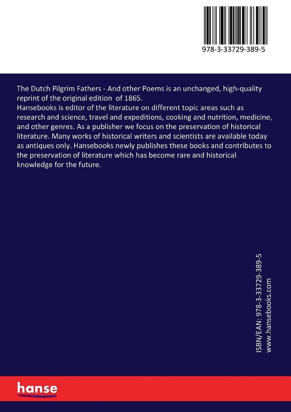 Rückseitencover The Dutch Pilgrim Fathers