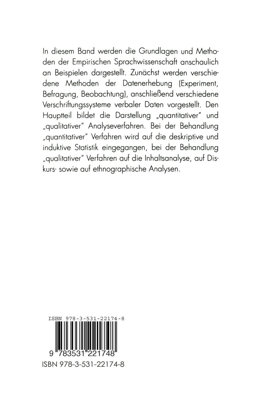 Rückseitencover Empirische Sprachwissenschaft