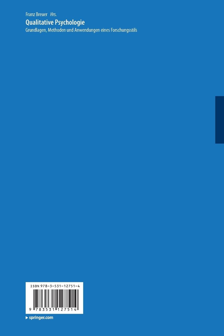 Rückseitencover Qualitative Psychologie