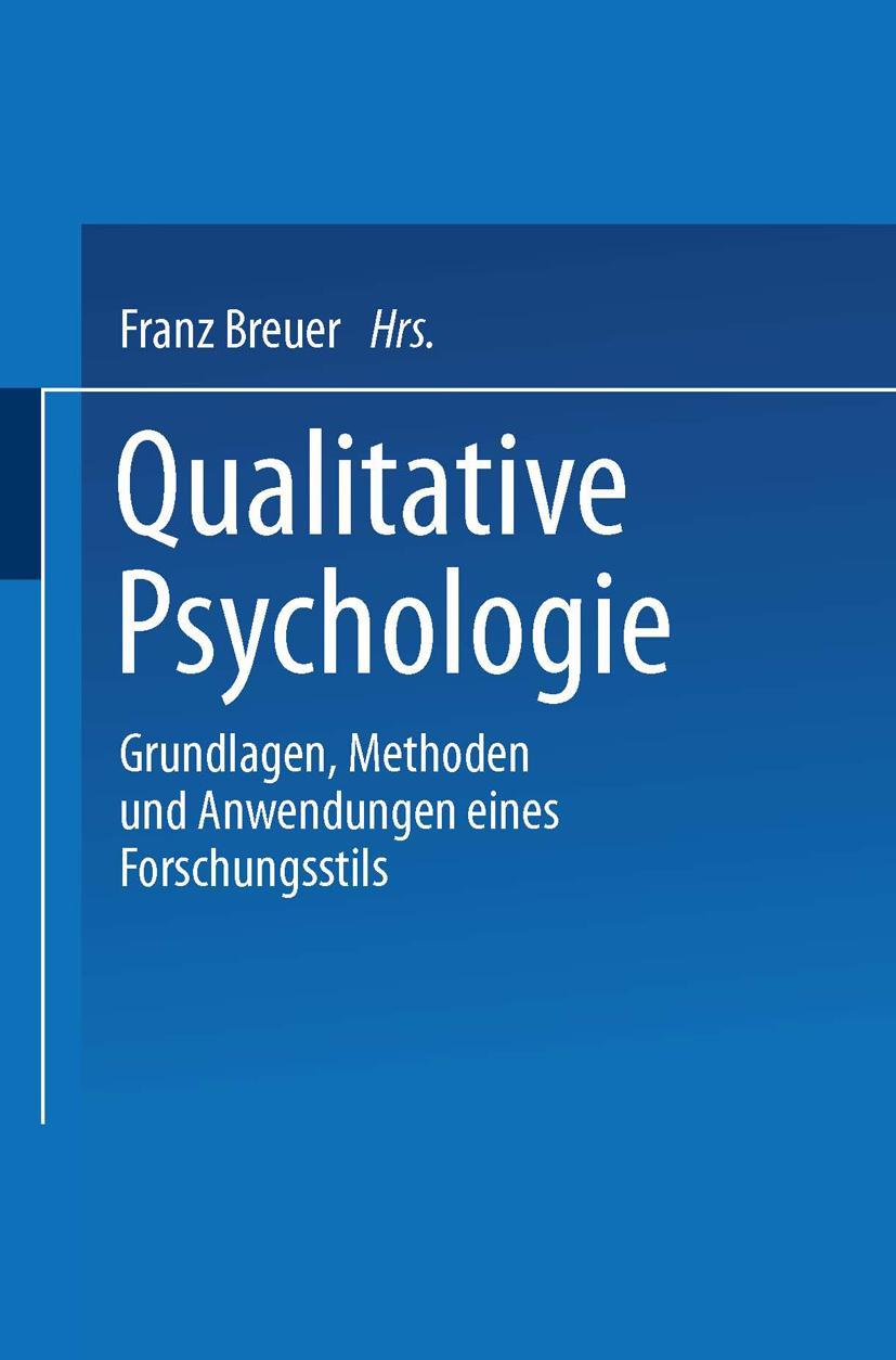 Vorderes Coverbild Qualitative Psychologie