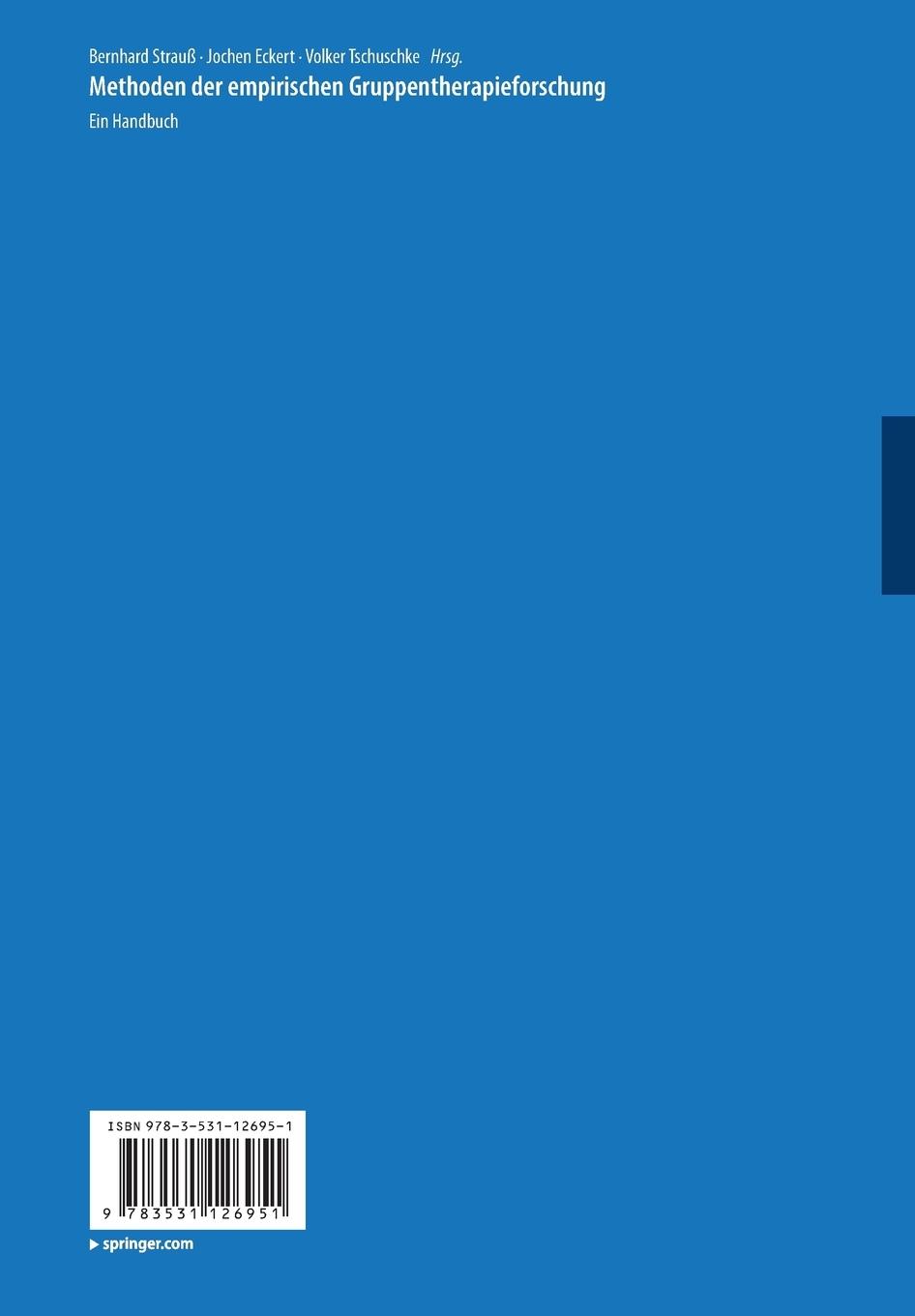 Rückseitencover Methoden der empirischen Gruppentherapieforschung
