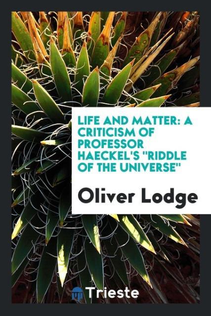 Vorderes Coverbild Life and matter