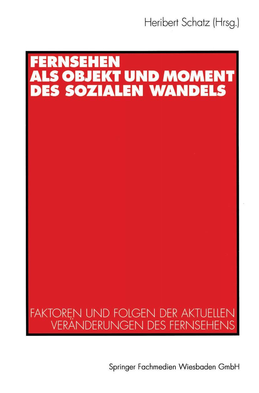 Vorderes Coverbild Fernsehen als Objekt und Moment des sozialen Wandels