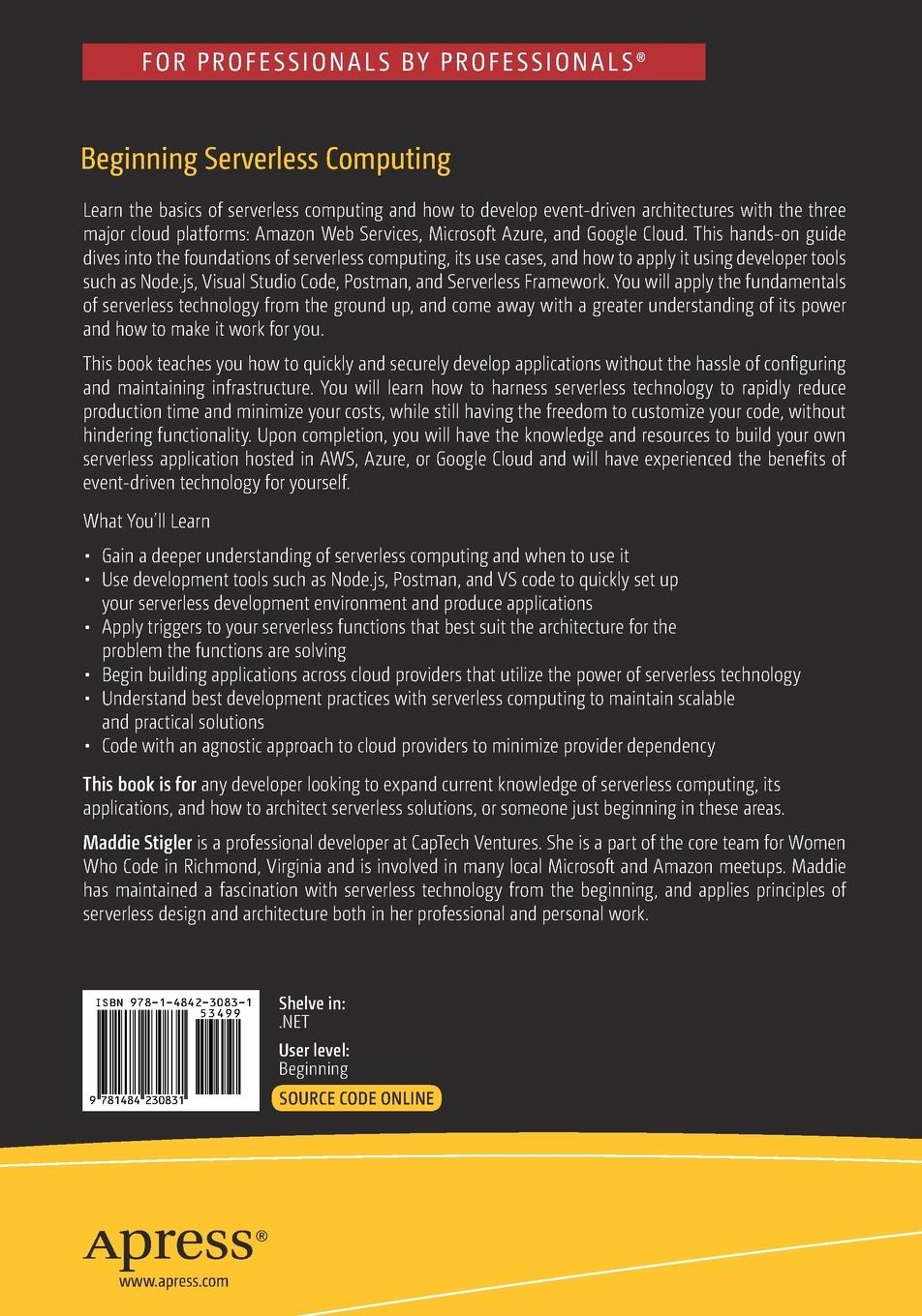 Rückseitencover Beginning Serverless Computing