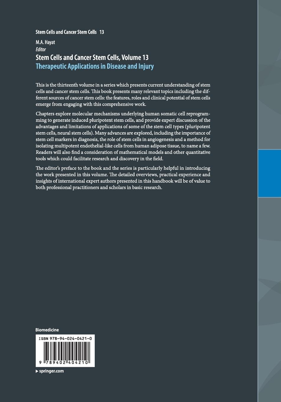 Rückseitencover Stem Cells and Cancer Stem Cells, Volume 13