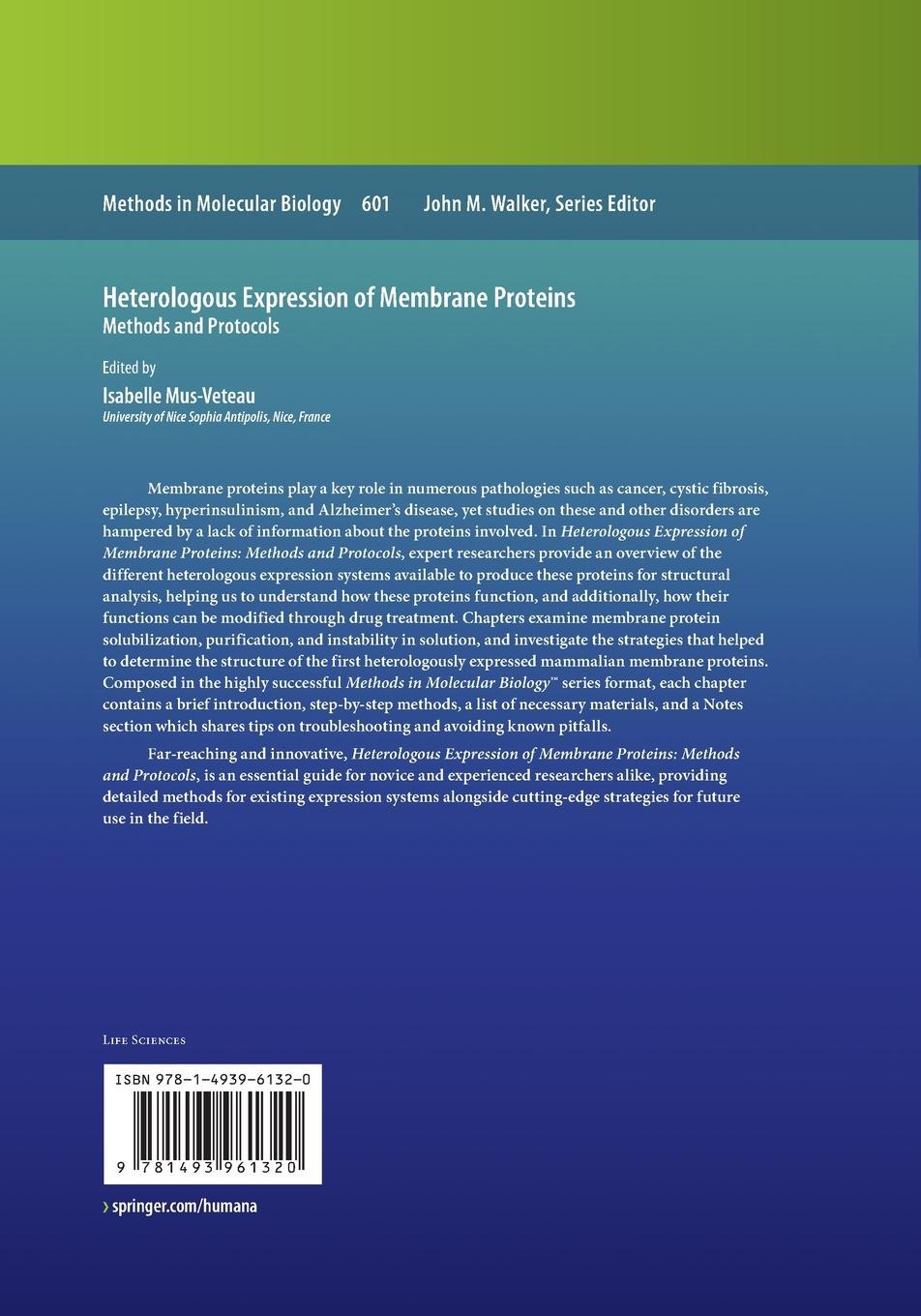 Rückseitencover Heterologous Expression of Membrane Proteins