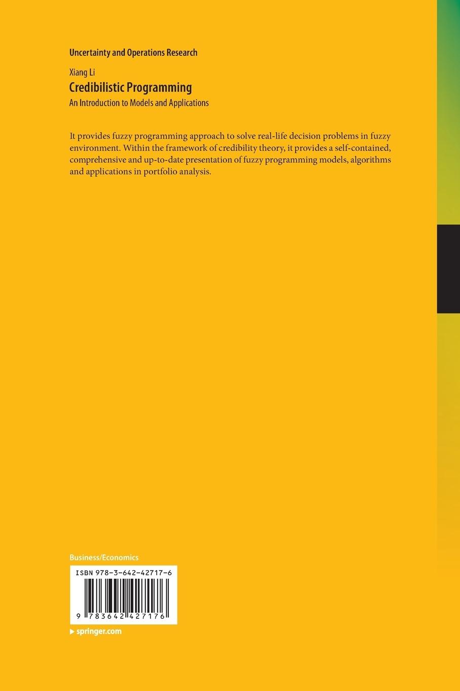 Rückseitencover Credibilistic Programming