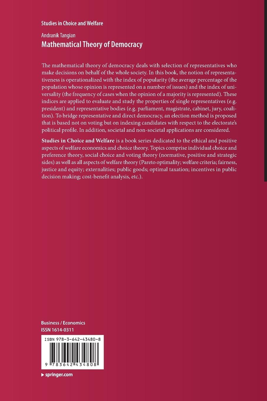 Rückseitencover Mathematical Theory of Democracy