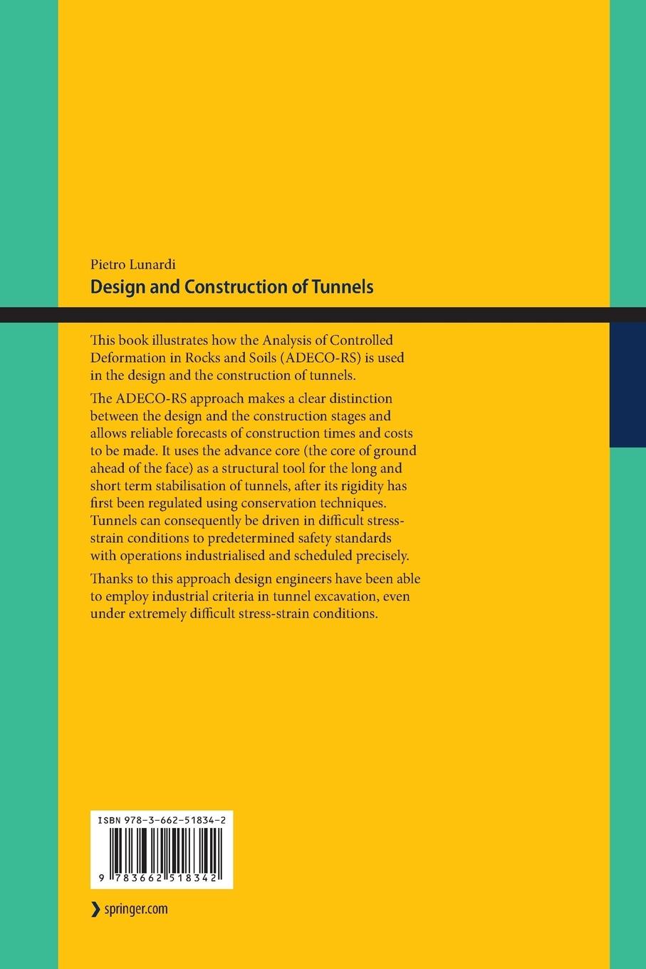 Rückseitencover Design and Construction of Tunnels