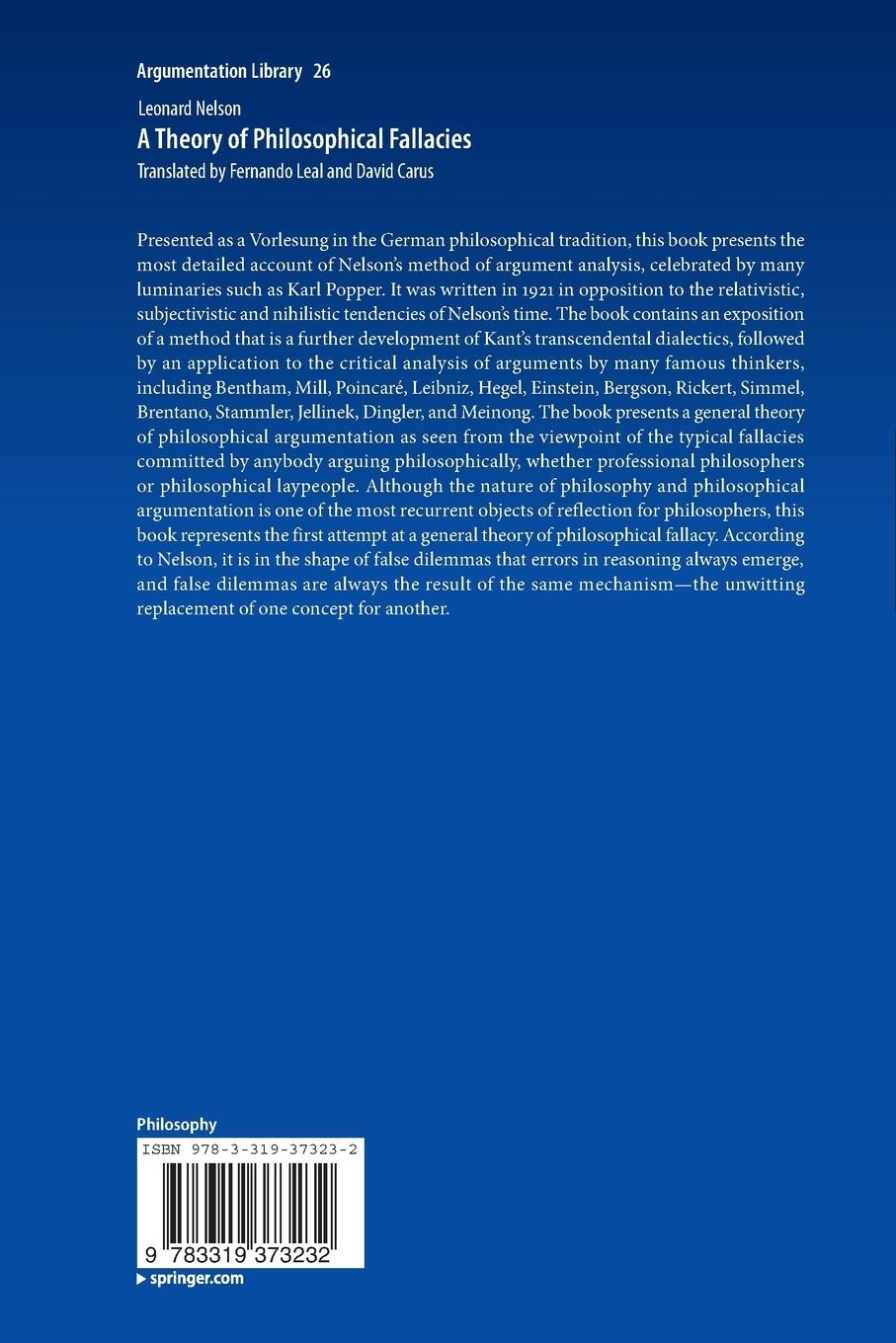 Rückseitencover A Theory of Philosophical Fallacies