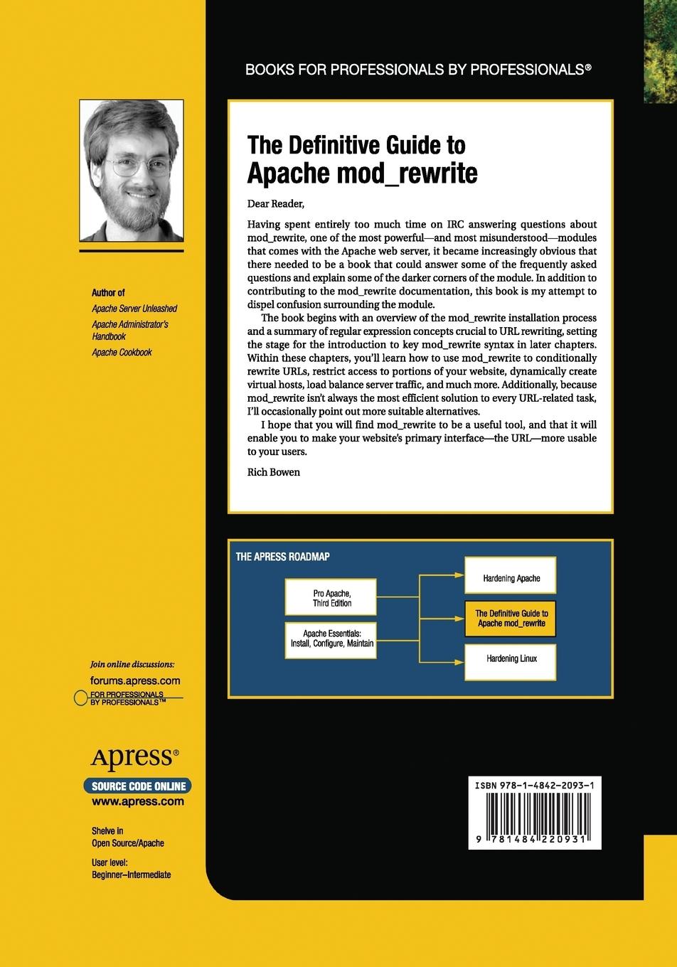Rückseitencover The Definitive Guide to Apache mod_rewrite