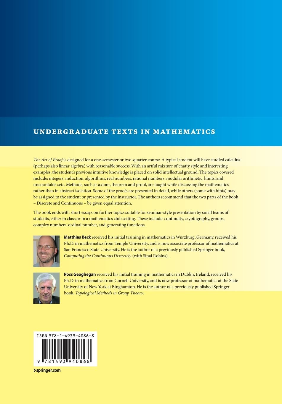 Rückseitencover The Art of Proof