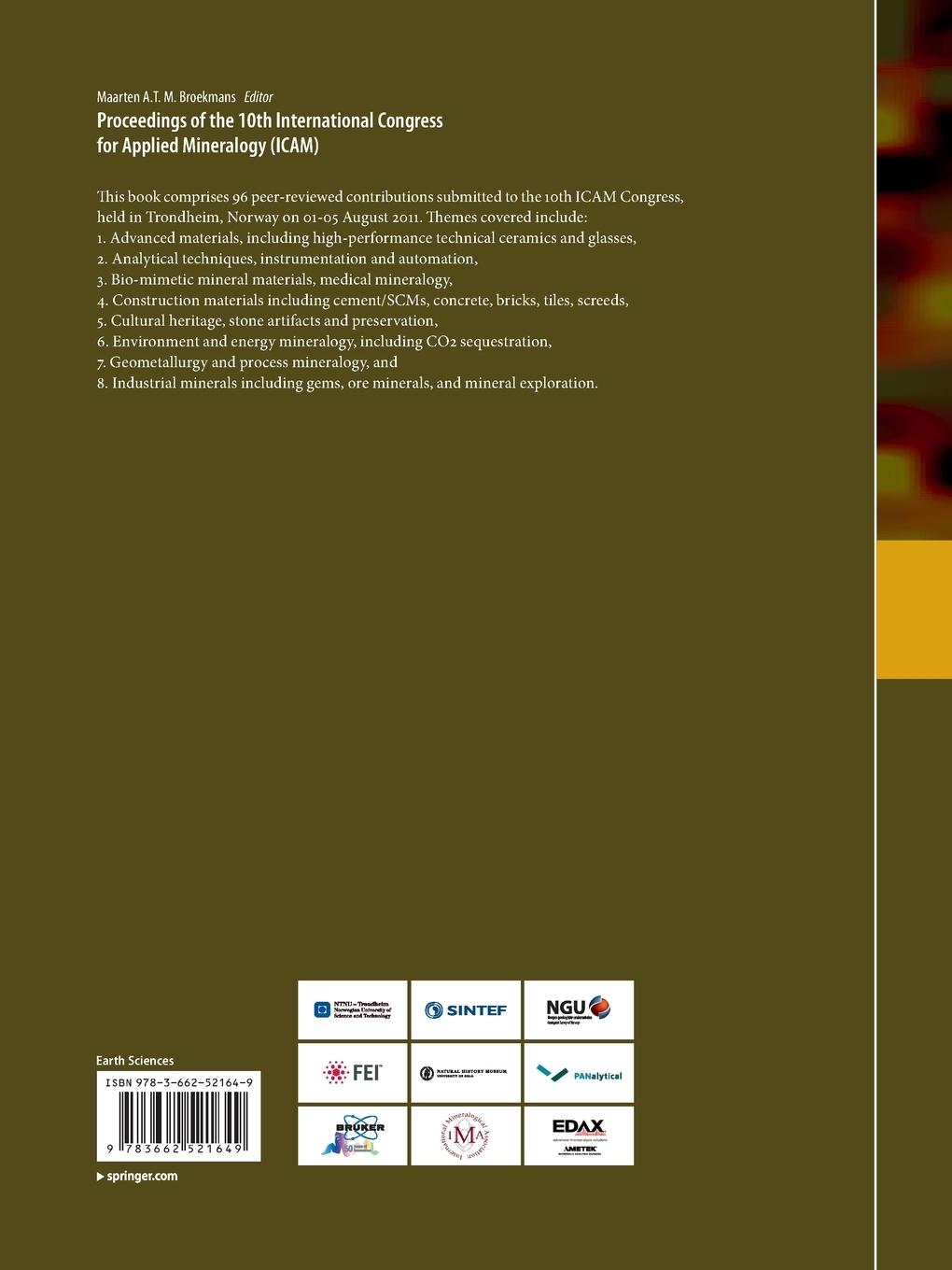 Rückseitencover Proceedings of the 10th International Congress for Applied Mineralogy (ICAM)