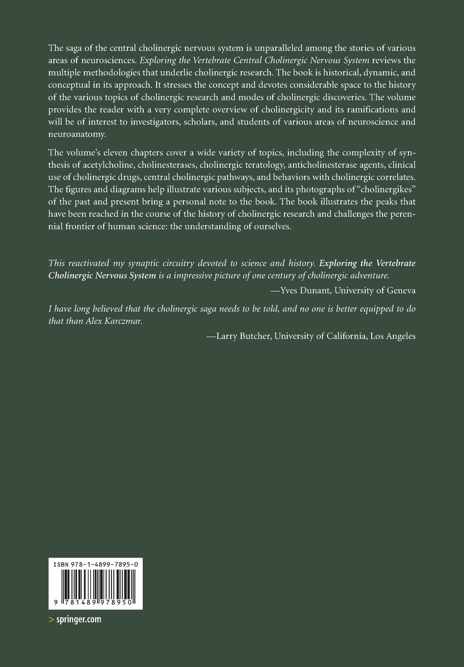 Rückseitencover Exploring the Vertebrate Central Cholinergic Nervous System