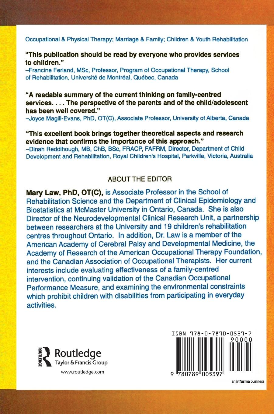 Rückseitencover Family-Centred Assessment and Intervention in Pediatric Rehabilitation