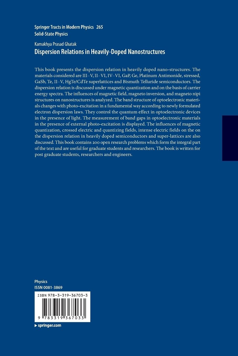 Rückseitencover Dispersion Relations in Heavily-Doped Nanostructures