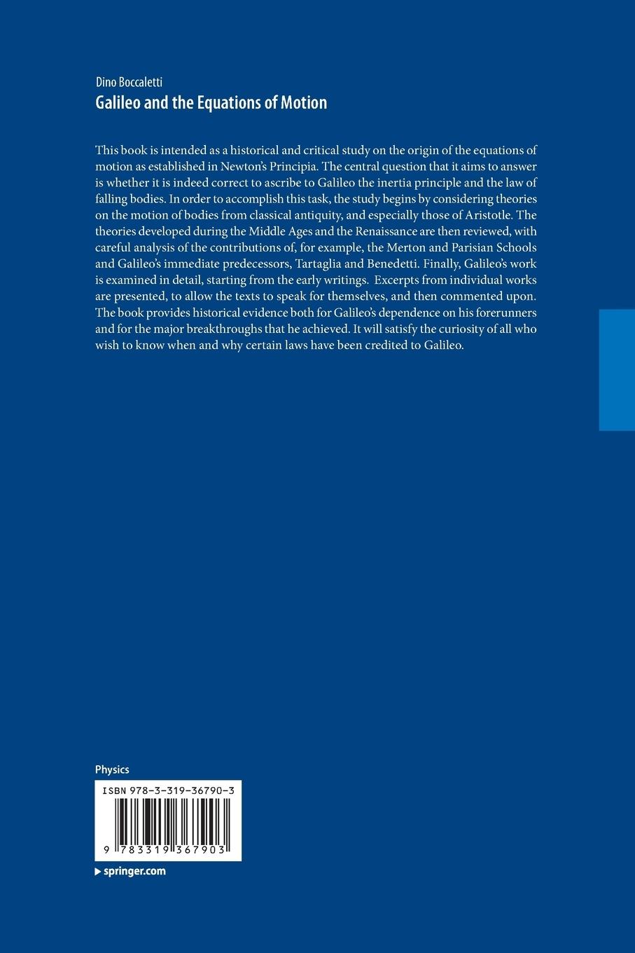 Rückseitencover Galileo and the Equations of Motion
